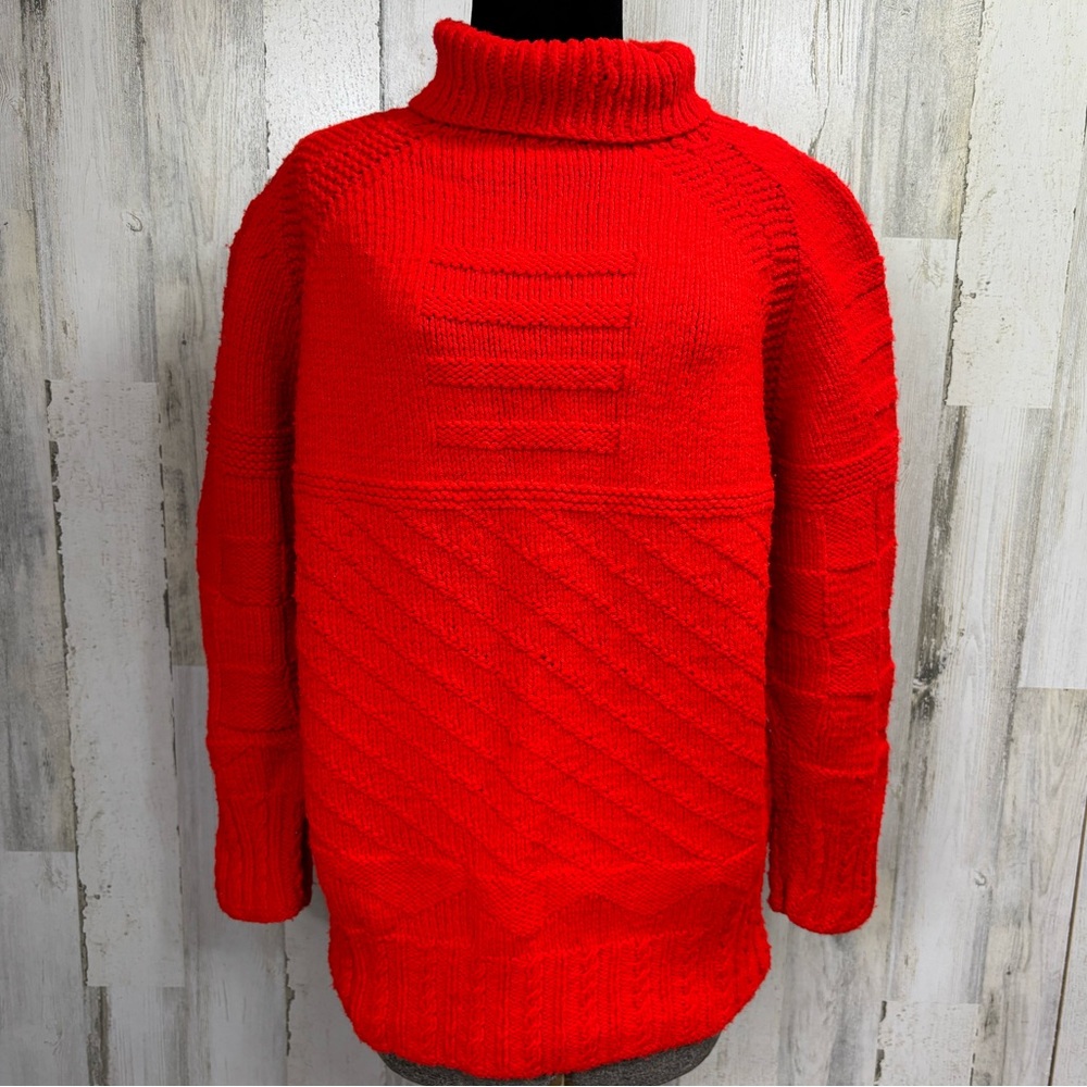 Vintage Handknit Chunky Turtleneck Sweater
